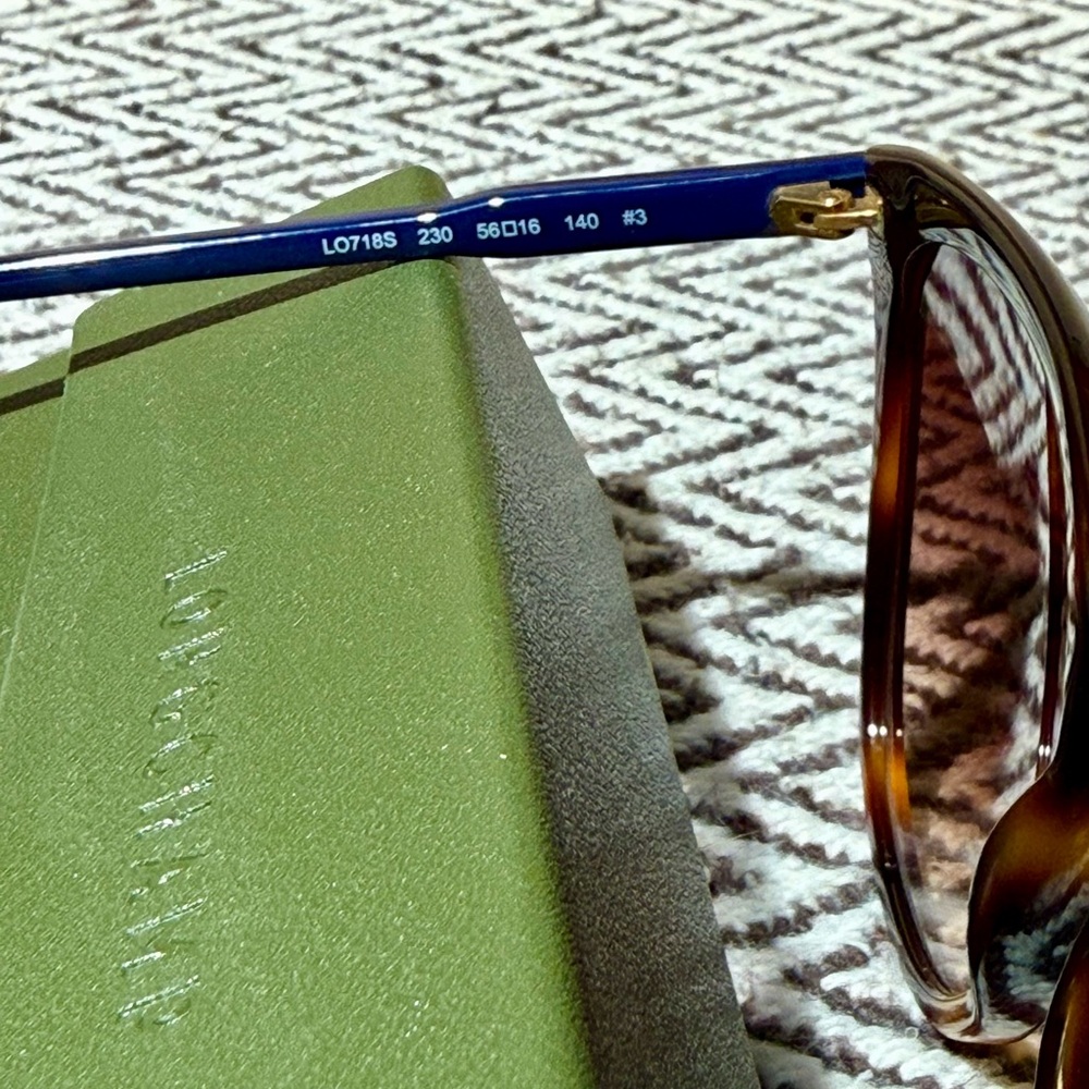 Longchamp Tortoise & Blue Cat-Eye Sunglasses - LO718S 230 - NWOT - Picture 3 of 11